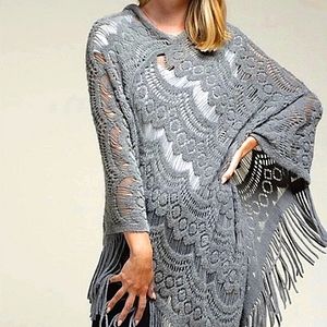 61. Heathered Charcoal Kimono Light Weight Sweater